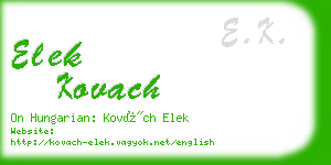 elek kovach business card